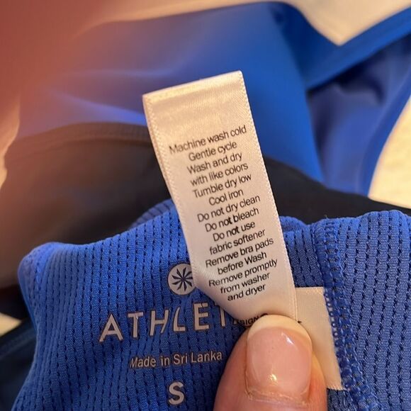 Athleta Color Block Wunder Bra Size S GUC Blue/white - Picture 5 of 5
